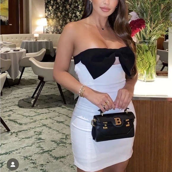 Zara dress mini bow bodycon fitted white wedding party coctail dress - Picture 12 of 15